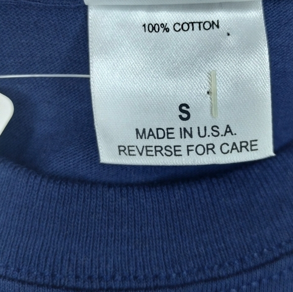 Vintage 90s Navy Dad Mens Small T-shirt USAF Made USA Tee Crew Navy MJ Soffe NEW - Picture 7 of 7